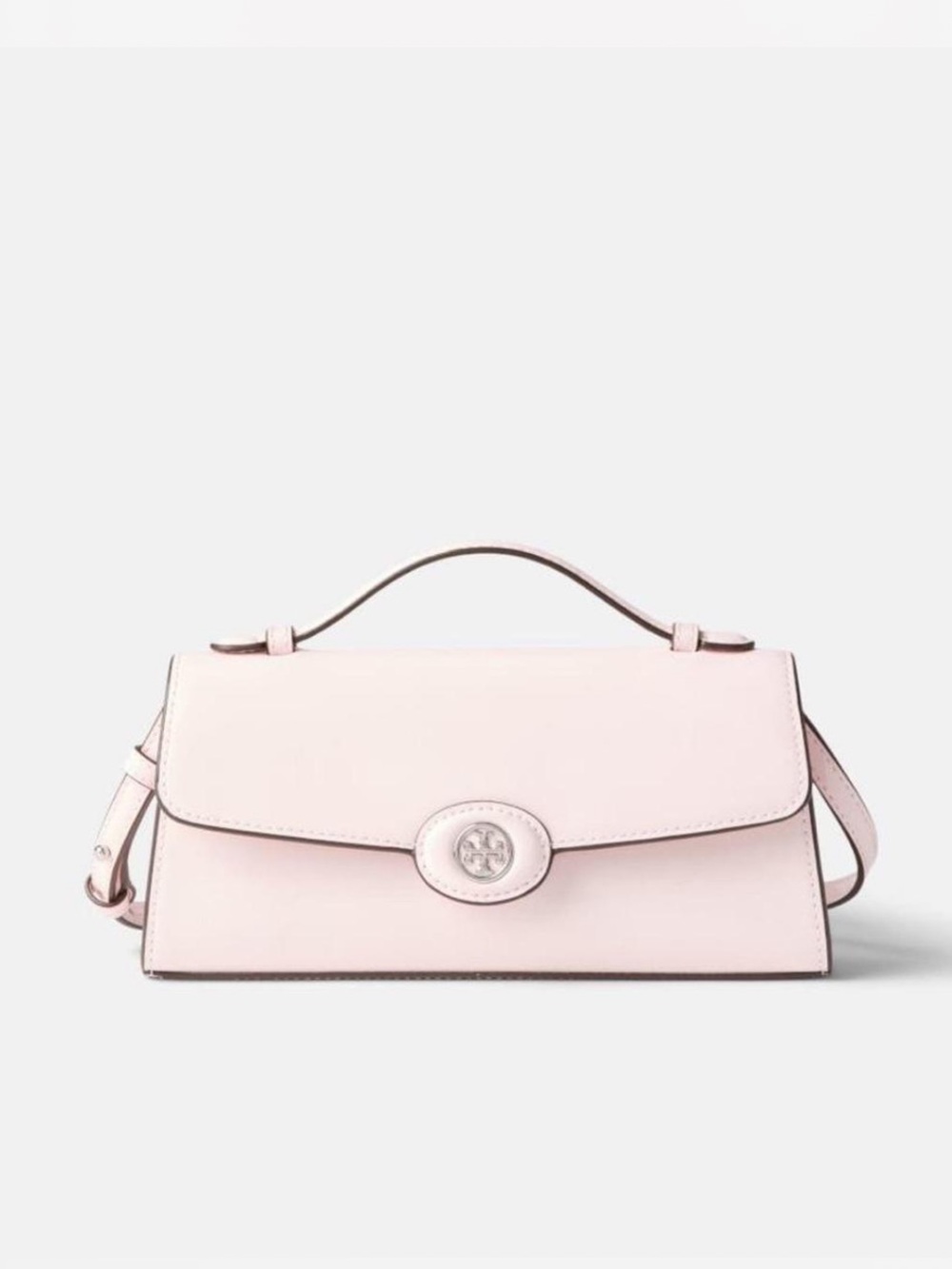 LIKE NEW TORY BURCH Mini Robinson Spazzolato Top Handle Crossbody, Pink Lily